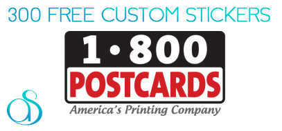 300 Personalized Stickers for Free from 1800Postcards.com!