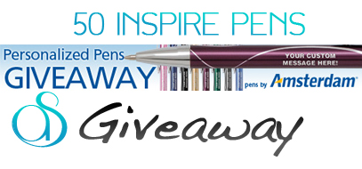 50 FREE Personalized Inspire Pens ($149.95 value) Giveaway from AmsterdamPrinting.com