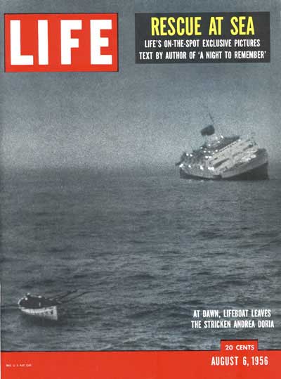 Life magazine, la chronique de l'Amérique Andrea-Doria-Sinking-rescue-at-sea-life-magazine-cover-story
