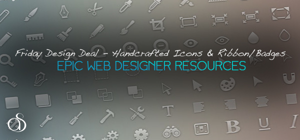 Friday Design Deal – 590+ Handcrafted Icons & Ribbon/Badges Set – only $10!