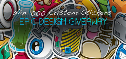 Win 1000 Custom Stickers from 1800Postcards.com!