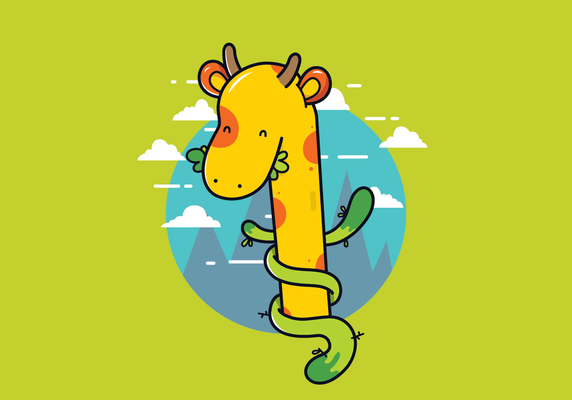 Exclusive Free Vector Giraffe Illustration