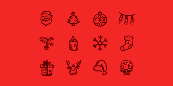 12 Christmas Line Icons Create Beautiful Designs for this Season