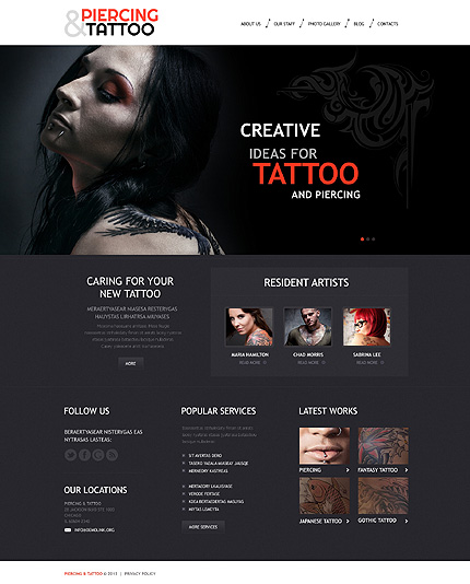 Tattoo Art Salon WordPress Theme