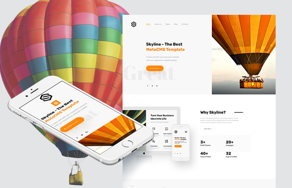 Skyline - Business, Dentistry, Architecture & Travel Moto CMS 3 Template    