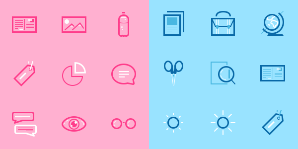 An Interesting Collection of Two-Tone Mini Icons