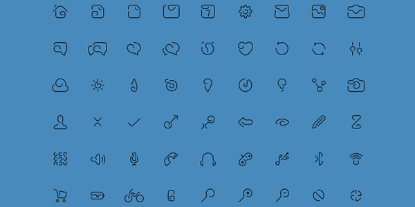 Delicate Outline Icons in PSD Format