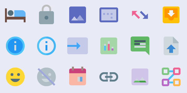 Material Design Icons: Colorful Elements Following Google's Latest Visual Initiative