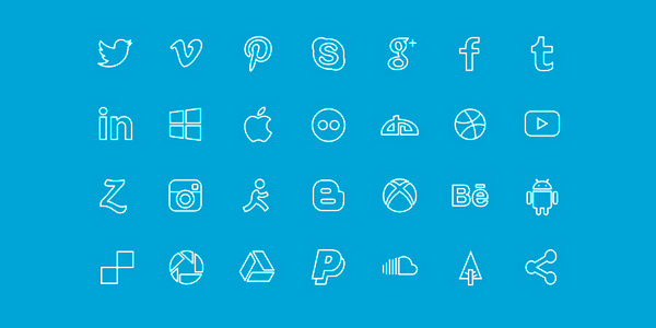 Social Line Icon Set