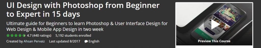 UI Design with Photoshop from Beginner to Expert in 15 days