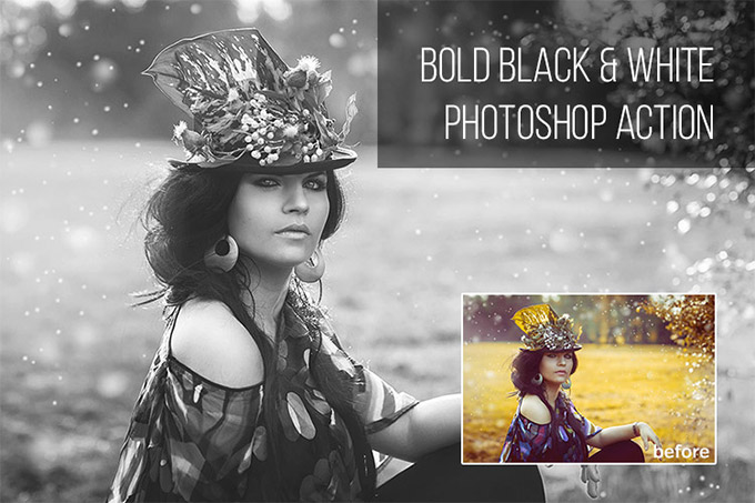 Bold Black & White Photoshop Action