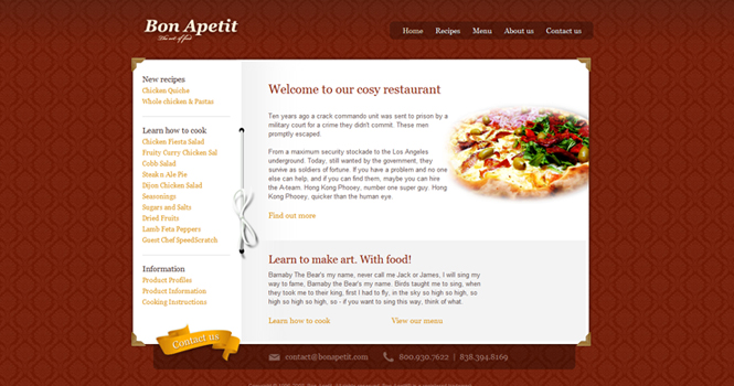 Restaurant WordPress Theme - Bon Apetit